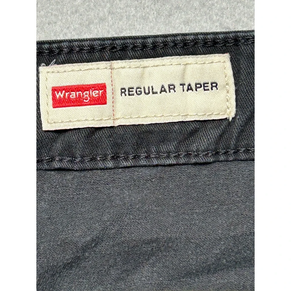 Wrangler Regular Taper Cotton Black 38x30 Mens